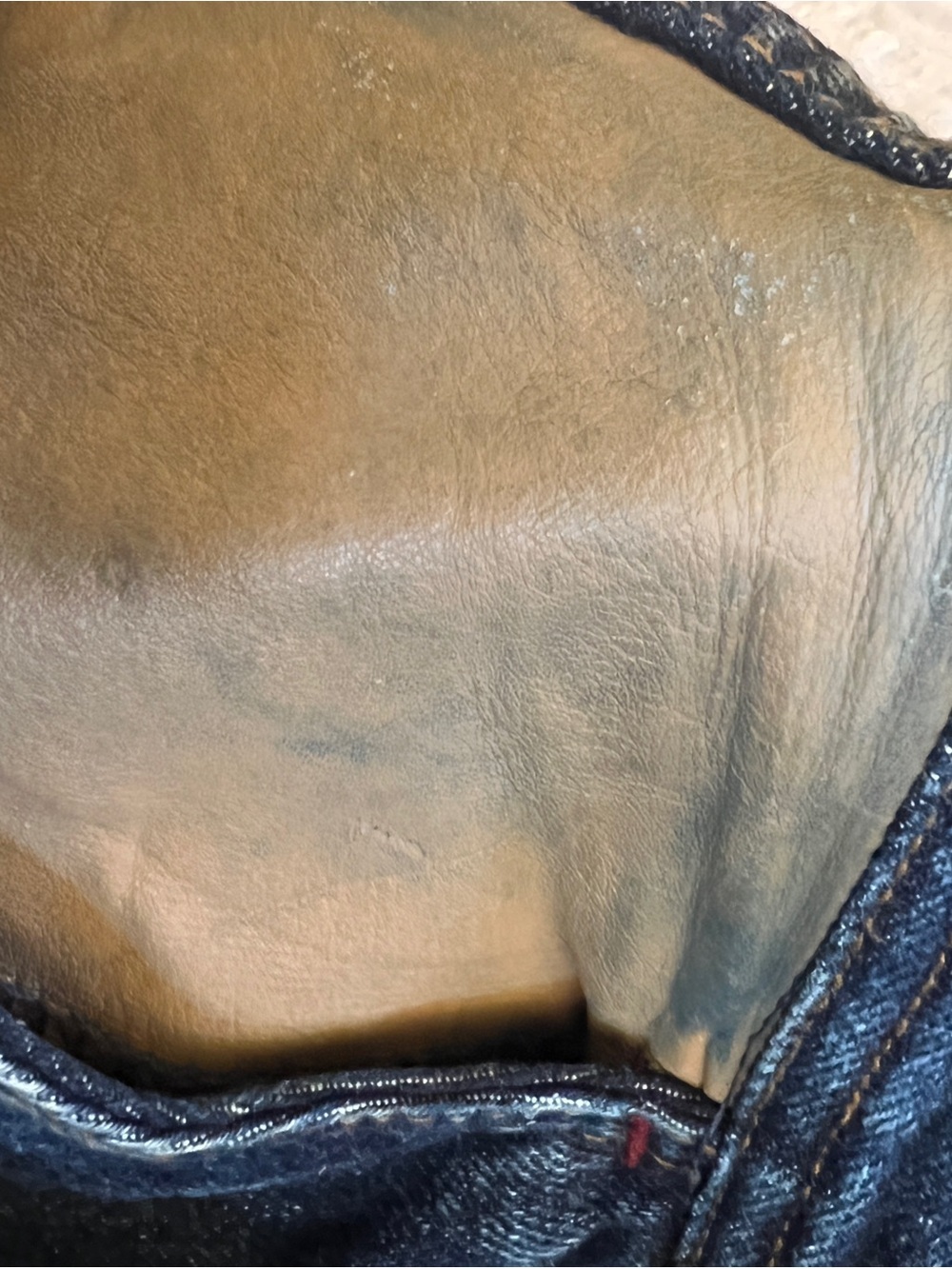 Vintage 90s Bugle Boy High Rise Jeans Western Leather Trim Tapered - Picture 9 of 11